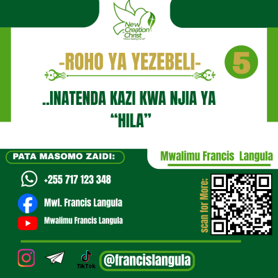 ROHO YA YEZEBELI INATENDA KAZI KWA NJIA YA "HILA"