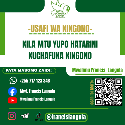 KILA MTU YUPO HATARINI KUCHAFUKA KINGONO