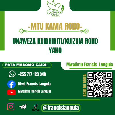 UNAWEZA KUIDHIBITI ROHO YAKO