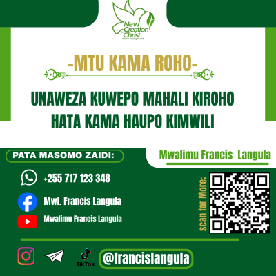 UNAWEZA KUWA MAHALI KIROHO HATA KAMA HAUPO KIMWILI