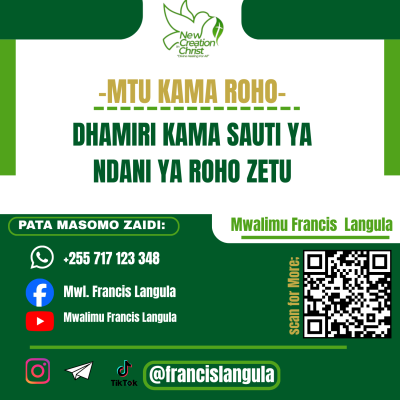 DHAMIRI KAMA SAUTI YA NDANI YA ROHO ZETU