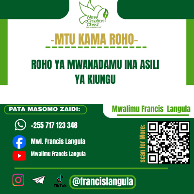 ROHO YAKO INA ASILI YA KIUNGU