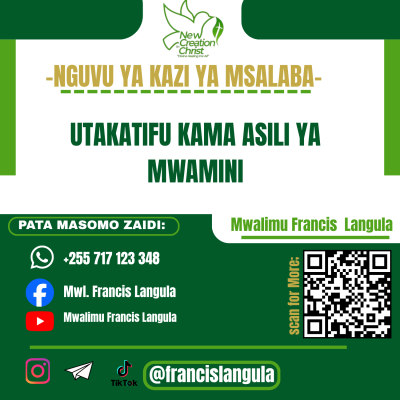 UTAKATIFU KAMA ASILI YA MWAMINI